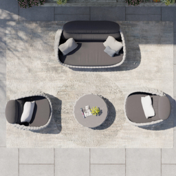 4 PCS Woven Rope garden Sectional Sofa Set Modern Yard & Patio Furniture for 4 Person in Gray Cushion & Pillow Included - thumbnail 3