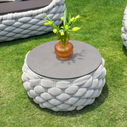 4 PCS Woven Rope garden Sectional Sofa Set Modern Yard & Patio Furniture for 4 Person in Gray Cushion & Pillow Included - thumbnail 5