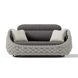 4 PCS Woven Rope garden Sectional Sofa Set Modern Yard & Patio Furniture for 4 Person in Gray Cushion & Pillow Included - thumbnail 8