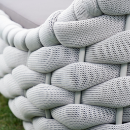 4 PCS Woven Rope garden Sectional Sofa Set Modern Yard & Patio Furniture for 4 Person in Gray Cushion & Pillow Included - thumbnail 6