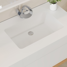 1000mm Modern Floating Bathroom Vanity Set With Single Basin Wall-Mount White & Natural - thumbnail 8