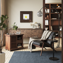 Modern Arc Floor Lamp with Shelf & Wireless Charger & USB Charging Port - thumbnail 4