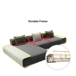 Doart 2850mm Cotton & Linen 4-Seater Modern Corner Modular Sectional Sofa L-Shaped - thumbnail 9