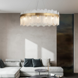 Modern Round 14-Light Tiered Clear Glass Chandelier - thumbnail 2