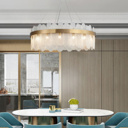 Modern Round 14-Light Tiered Clear Glass Chandelier - thumbnail 4