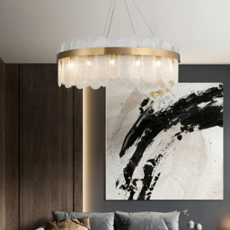 Modern Round 14-Light Tiered Clear Glass Chandelier - thumbnail 3