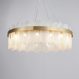 Modern Round 14-Light Tiered Clear Glass Chandelier - thumbnail 6