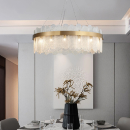 Modern Round 14-Light Tiered Clear Glass Chandelier - thumbnail 5