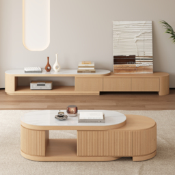 Velar Extendable Sintered Stone Top TV Stand with 3 Drawers (180 - 290 cm) - thumbnail 4