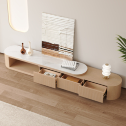 Velar Extendable Sintered Stone Top TV Stand with 3 Drawers (180 - 290 cm) - thumbnail 3