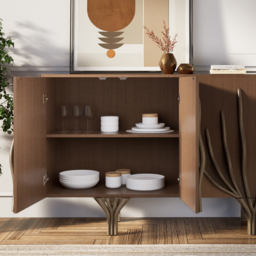 1600mm Sideboard Branch Design Mid Century Modern Buffet with 2 Doors 2 Shelves - thumbnail 7