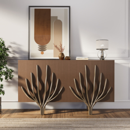 1600mm Sideboard Branch Design Mid Century Modern Buffet with 2 Doors 2 Shelves - thumbnail 2