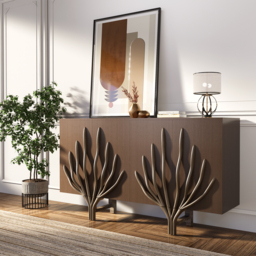 1600mm Sideboard Branch Design Mid Century Modern Buffet with 2 Doors 2 Shelves - thumbnail 1