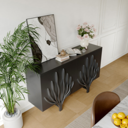 1600mm Sideboard Branch Design Mid Century Modern Buffet with 2 Doors 2 Shelves - thumbnail 3