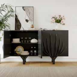 1600mm Sideboard Branch Design Mid Century Modern Buffet with 2 Doors 2 Shelves - thumbnail 4