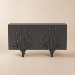 160 cm Sideboard Branch Design Mid Century Modern Buffet with 2 Doors 2 Shelves - thumbnail 9