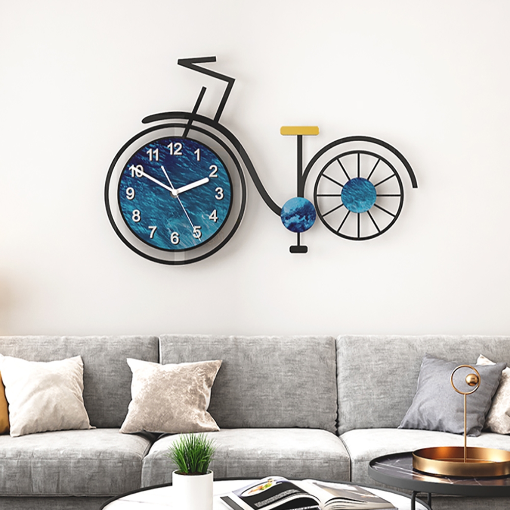 Large Abstract Metal Wall Clock - 56 Inch Black & White 3D Geometric Art Decor For Living Room, Bedroom, Dining Room