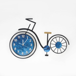 625mm Modern 3D Acrylic Silent Large Bicycle Wall Clock Home Decor Art in Black & Blue - thumbnail 6