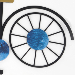 625mm Modern 3D Acrylic Silent Large Bicycle Wall Clock Home Decor Art in Black & Blue - thumbnail 9