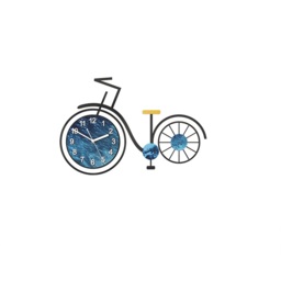 625mm Modern 3D Acrylic Silent Large Bicycle Wall Clock Home Decor Art in Black & Blue - thumbnail 4
