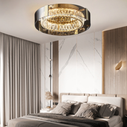 Crystal Dimmable Ceiling Lights 3 Modes LED Flush Mount Light with Remote Control - thumbnail 5
