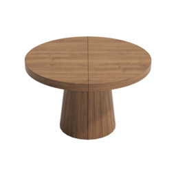 Japandi 100 cm – 140 cm Extendable Round-to-Oval Wood Dining Table–Warm Walnut, Seats 4-6 - thumbnail 7