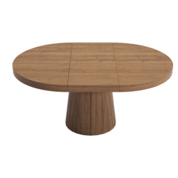 Japandi 100 cm – 140 cm Extendable Round-to-Oval Wood Dining Table–Warm Walnut, Seats 4-6 - thumbnail 8