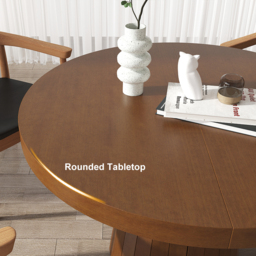 Japandi 100 cm – 140 cm Extendable Round-to-Oval Wood Dining Table–Warm Walnut, Seats 4-6 - thumbnail 5