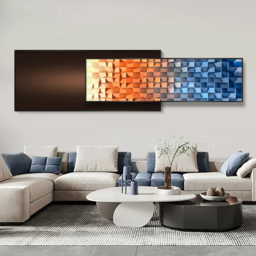 Modern Abstract Gradient Wall Art 3D Geometric Design Wall Decor with Dual-Tone Palette for Living Room - thumbnail 6