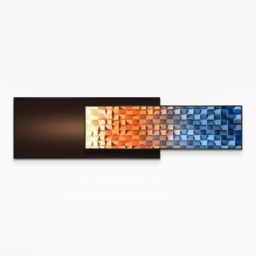 Modern Abstract Gradient Wall Art 3D Geometric Design Wall Decor with Dual-Tone Palette for Living Room - thumbnail 7