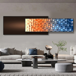 Modern Abstract Gradient Wall Art 3D Geometric Design Wall Decor with Dual-Tone Palette for Living Room - thumbnail 5