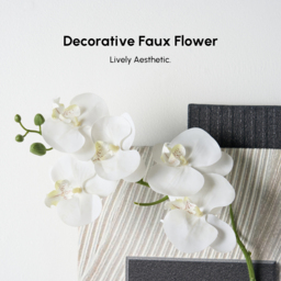 Modern Black & White Wall Art with LED Warm Light & Faux Orchid – 600mm x 490mm - thumbnail 9