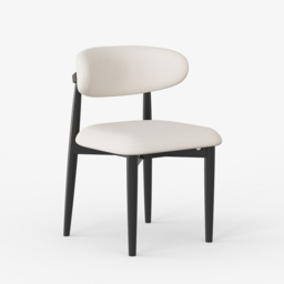 Modern Black Linen Dining Chair with Rubber Wood Legs, 1 Piece - thumbnail 9