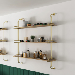 3-Tier Luxury Floating Shelves Wall Shelf in MDF Wall Mounted Shelves - thumbnail 2