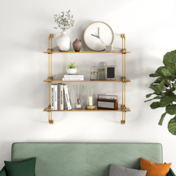3-Tier Luxury Floating Shelves Wall Shelf in MDF Wall Mounted Shelves - thumbnail 7