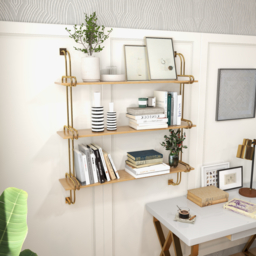 3-Tier Luxury Floating Shelves Wall Shelf in MDF Wall Mounted Shelves - thumbnail 6