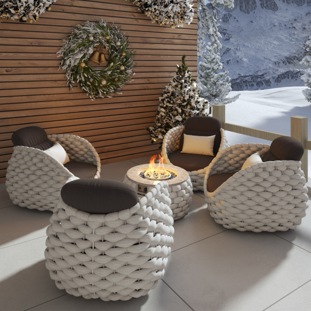 Smokeless Propane Outdoor Fire Pit Table Round Patio Furniture Firepit in Aluminium Alloy (3500 mm High) - image 1