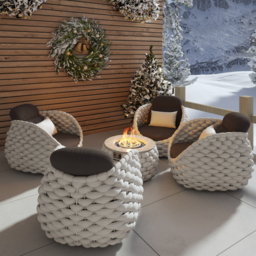 Smokeless Propane Outdoor Fire Pit Table Round Patio Furniture Firepit in Aluminium Alloy (3500 mm High) - thumbnail 1