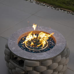 Smokeless Propane Outdoor Fire Pit Table Round Patio Furniture Firepit in Aluminium Alloy (3500 mm High) - thumbnail 5