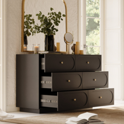 1200 mm Modern Natural 6-Drawer Dresser with Charging Station - thumbnail 3