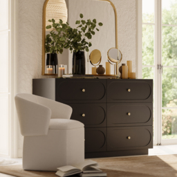 1200 mm Modern Natural 6-Drawer Dresser with Charging Station - thumbnail 5