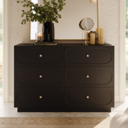 1200 mm Modern Natural 6-Drawer Dresser with Charging Station - thumbnail 1