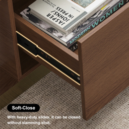 "Mordelle Extendable Up to 70.8"" Rectangle Walnut Coffee Table with 2 Drawers" - thumbnail 9