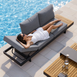 6 PCS Modular L-Shaped Garden Sectional Sofa Set with Covers Modern Yard & Patio Furniture for 6 Person in Dark Grey Cushion & Pillow Included - thumbnail 4