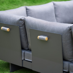 6 PCS Modular L-Shaped Garden Sectional Sofa Set with Covers Modern Yard & Patio Furniture for 6 Person in Dark Grey Cushion & Pillow Included - thumbnail 6