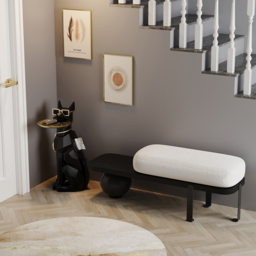 Sculpture Tray End Table Modern Black Side Table with Tissue Storage - thumbnail 6