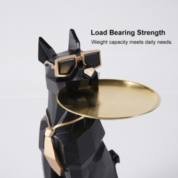 Sculpture Tray End Table Modern Black Side Table with Tissue Storage - thumbnail 8