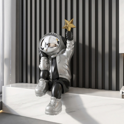 610mm Resin Astronaut Star Sculpture Figurine Ornament Art Decor Living Room Bedroom - thumbnail 4