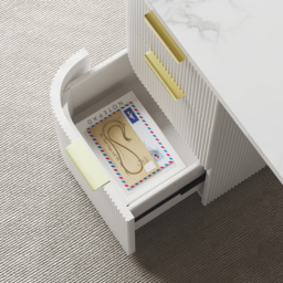 Marble Oval Home Office Desk with 6 Drawers White Executive Writing Desk (1620mm) - thumbnail 8