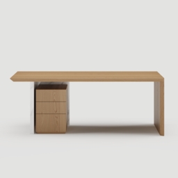 Modern White & Natural Wooden Home Office Desk with Movable File Cabinet Office Furniture (1520mm) - thumbnail 8